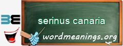 WordMeaning blackboard for serinus canaria